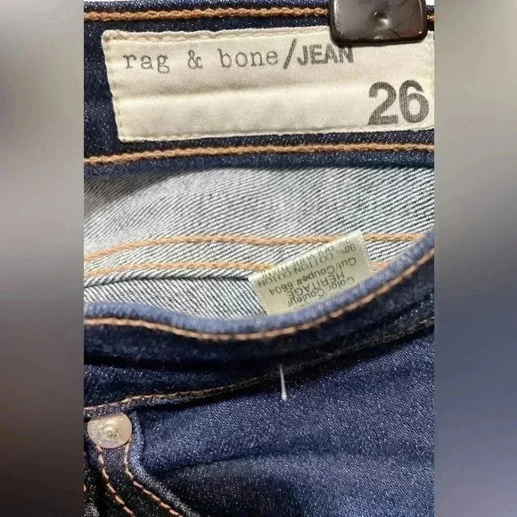 Rag and  bone heritage skinny casual trendy stretch dark 5 pocket denim jean 26 - Picture 4 of 5